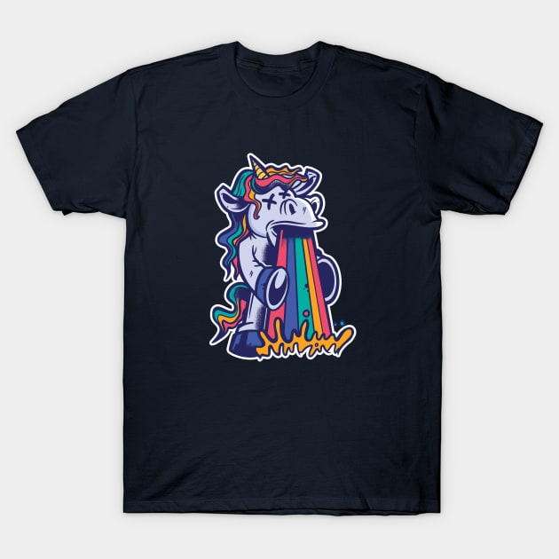 Puking Unicorn | Rainbow Vomit T-Shirt by SLAG_Creative